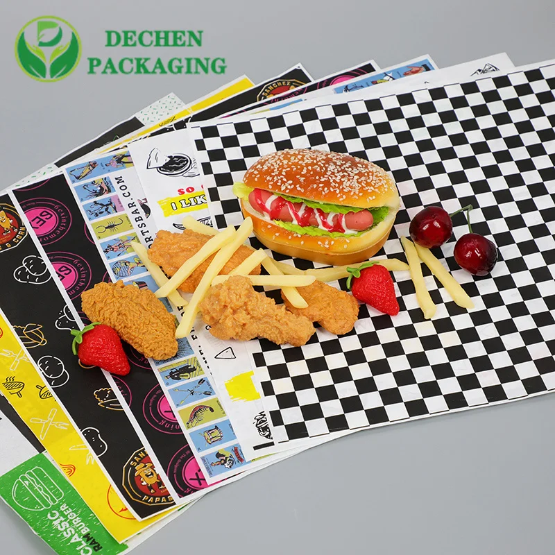 Custom Food Wrapping Paper For Burger Sandwich Deli