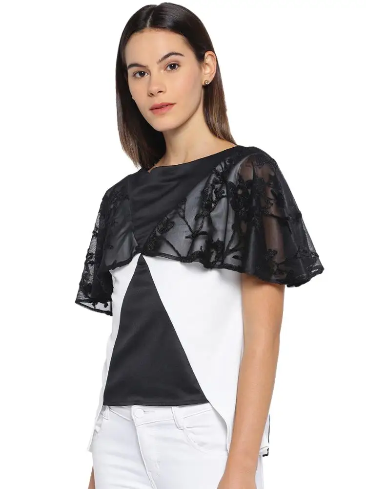 DESIGNER CAPE TOP in BLACK and WHITE