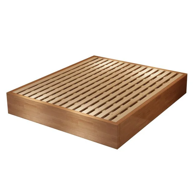 The tatami is a solid wooden bed without headboard