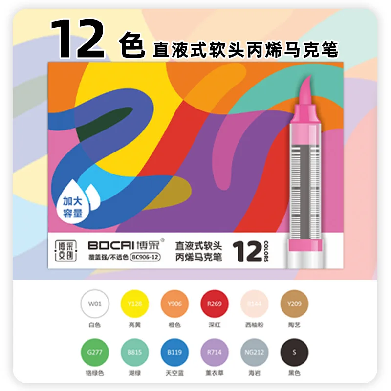 Большие емкости бесцветные детские ручки от руки штабелируемые акриловые маркеры с мягкой головкой