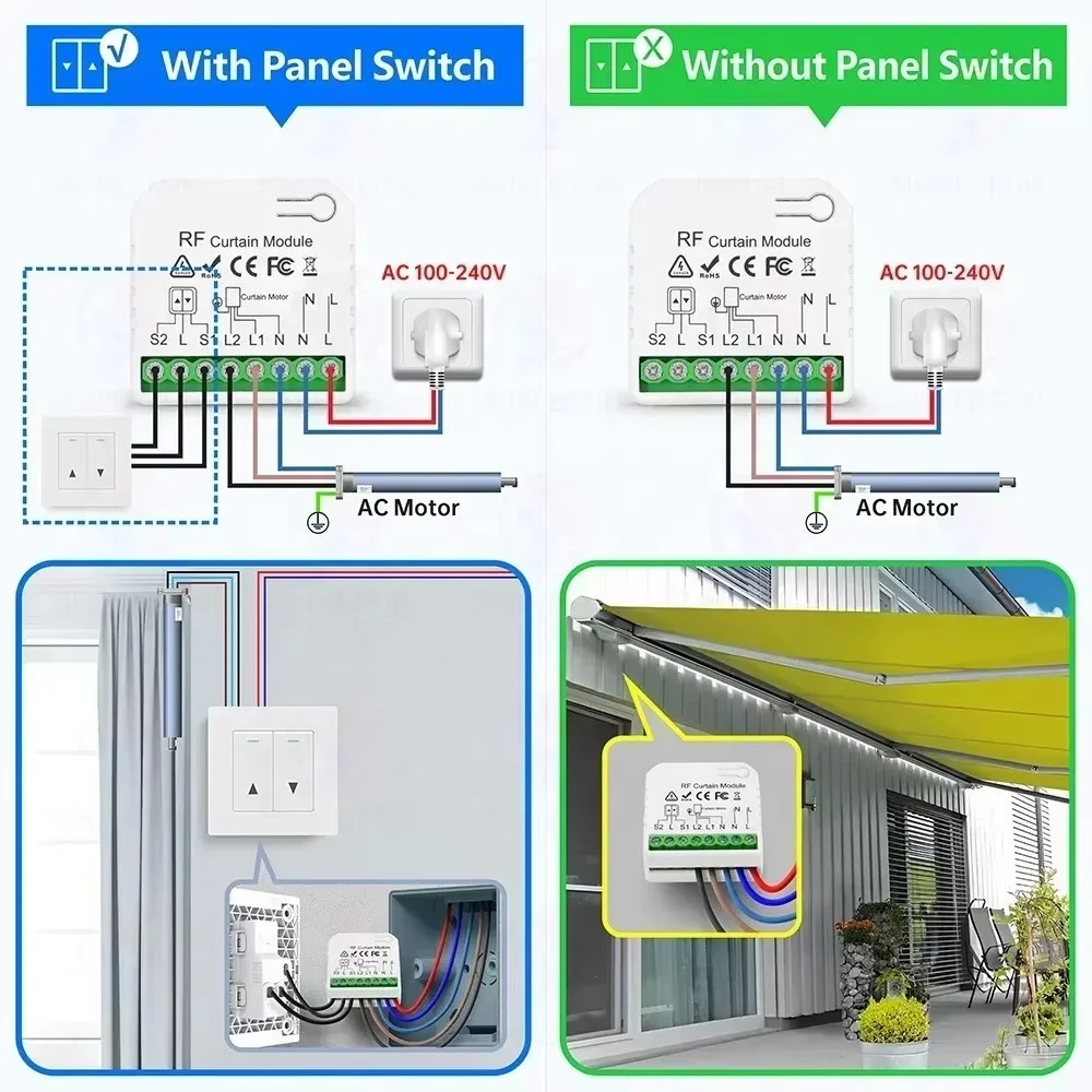 Module Relais 4 Canaux WiFi + RF433 - Contrôle Vocal Et à Distance - Pour Domotique DIY 5-24V/100-240V - 14