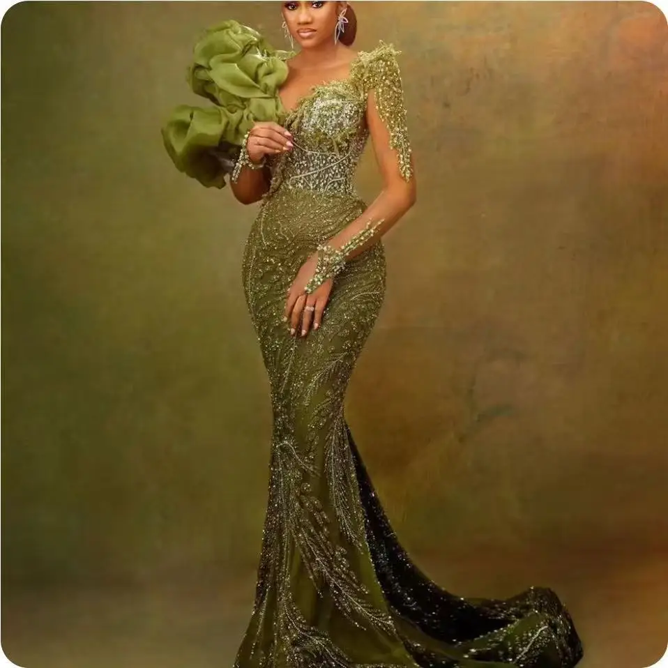 S0981L New Fashion Heavy Embroidered Beaded Lace Elegant Slim Fit Fishtail  High-end Wedding Dress| Alibaba.com