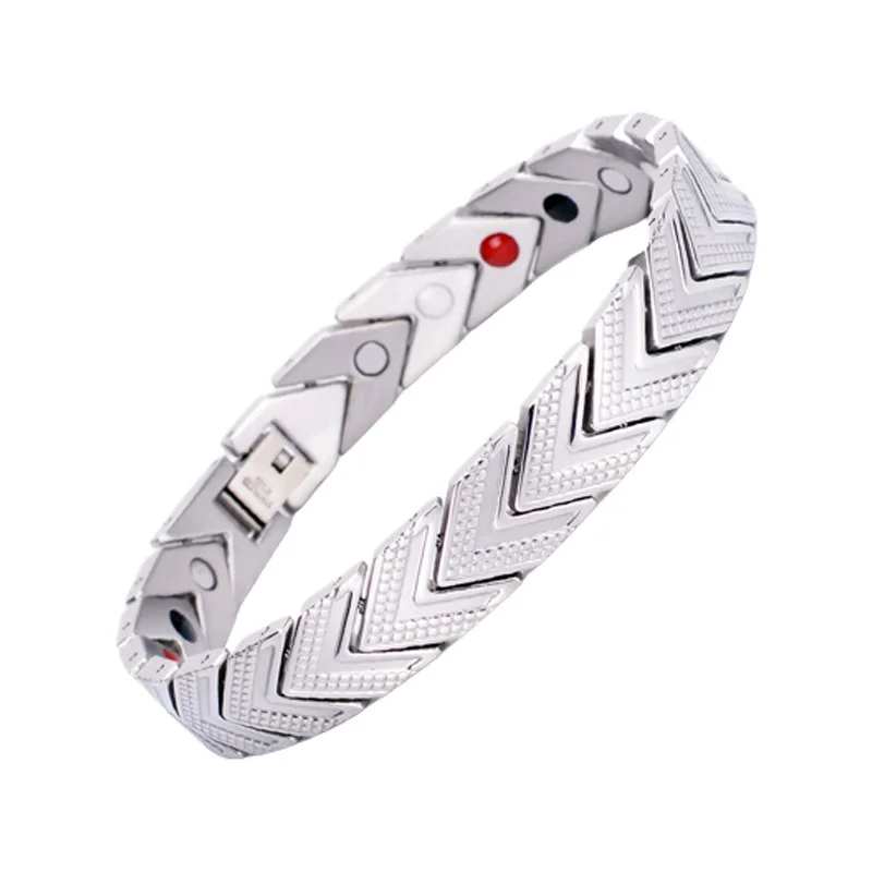 Amega Bio Magnetic Bracelet with Negative Ion Stainless Steel Scalar Energy Jewelry Trendy Style for Gifts