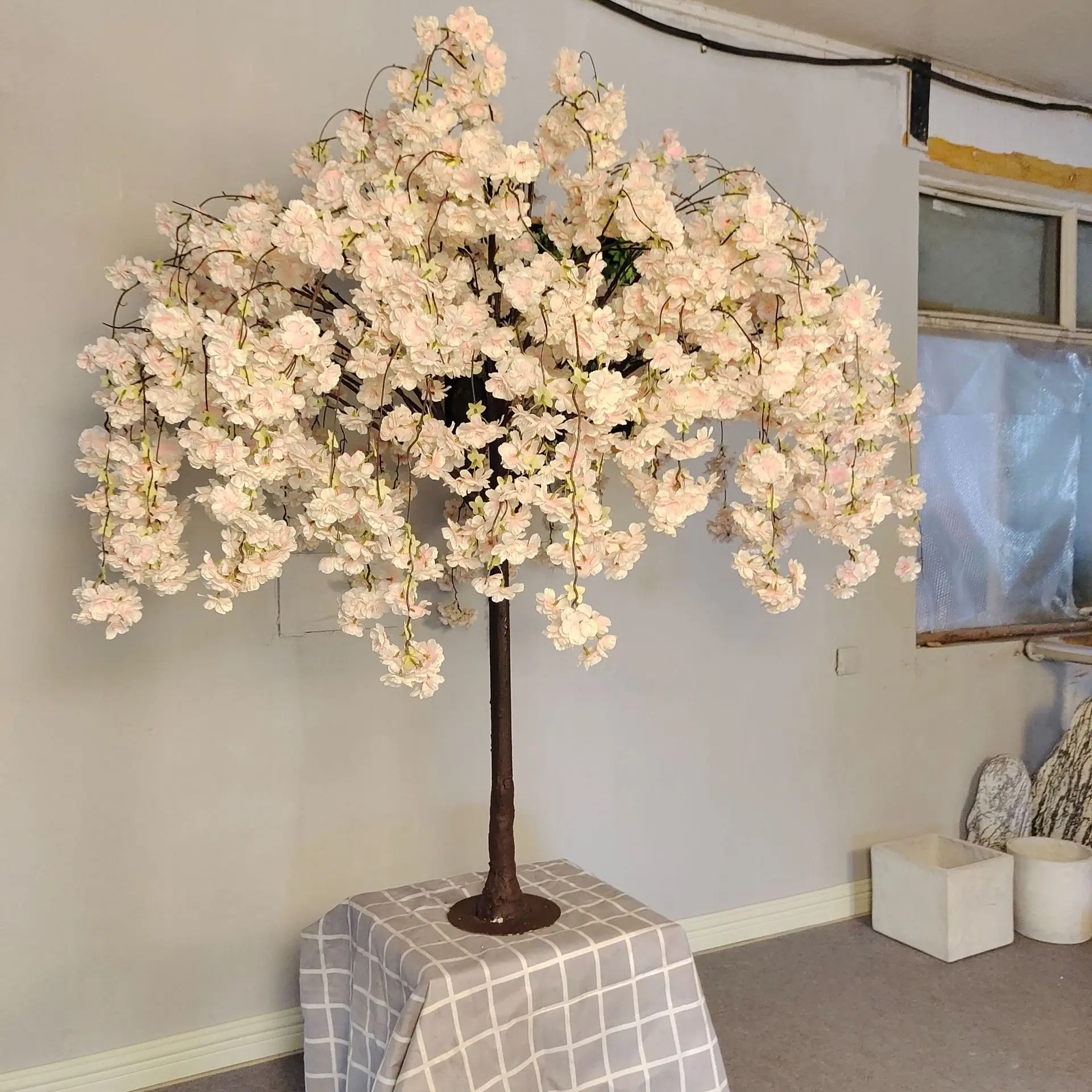Artificial Cherry Blossom Tree Centerpieces Pink And White Silk Flower
