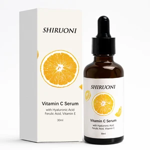 OEM ODM Natural Vitamin C Face Serum Hyaluronic Acid Liquid Moisturizer Brightens Complexion Hydrates Reduces Appearance