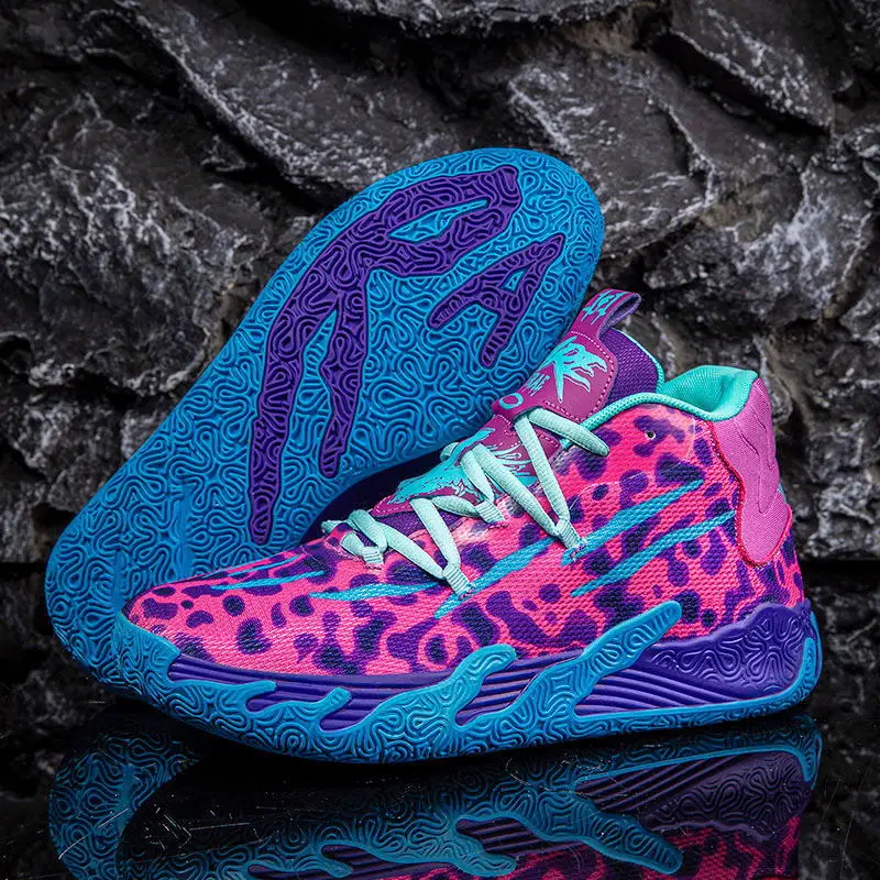 2025 New High-Top Lace-Up Basketball Shoes for Youth Students Sporty Breathable Cushioni aperçu 8