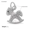Breloque cheval à bascule glacée (argent)