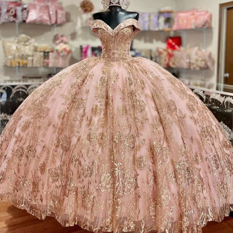 Mily Bridal MQ112 Pink off Shoulder Princess Quinceanera Dresses