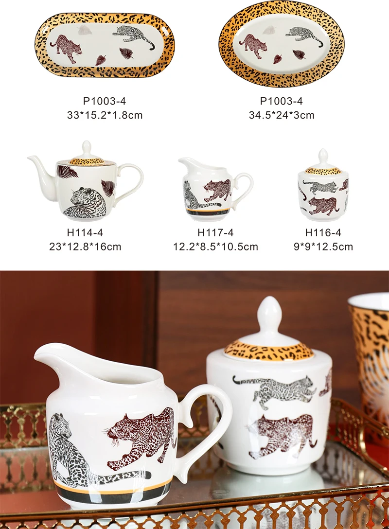 product luxury plates sets dinnerware porcelain animal design dinnerware sets handcrafted ceramic tableware-2
