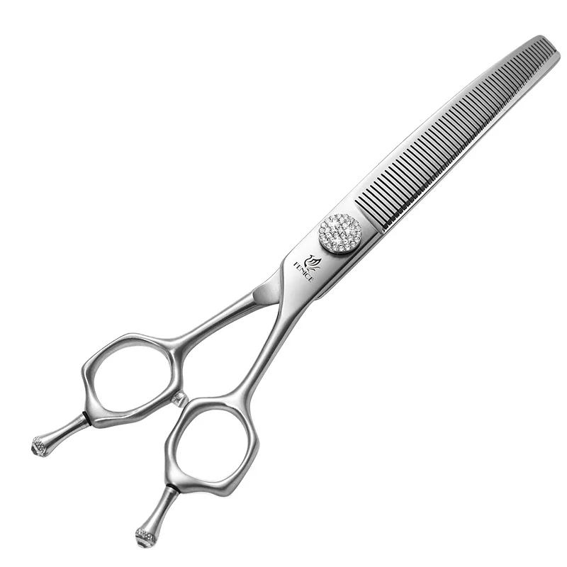 Fenice 7 Inch Diamonds Screw Pet Grooming Scissors Pet Grooming Curved