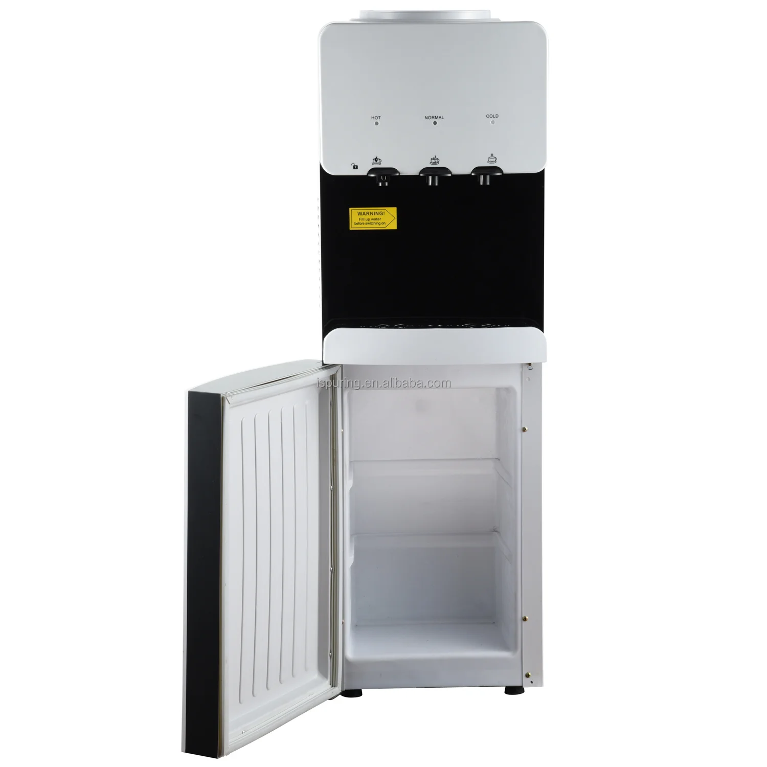 Hot Cold Compressor Cooling Free Standing Water Dispenser With Refrigerator