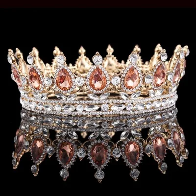 Tiara Regina Vintage Con Cristalli Per Donne E Ragazze - Corona Per Sposa, Compleanno, Halloween - Leggera 15x15x5 Cm