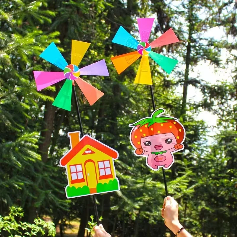 Three-dimensional Cartoon Colourful Dutch Windmill Children's Toys Outdoor Garden Decoration Plastic Windmill