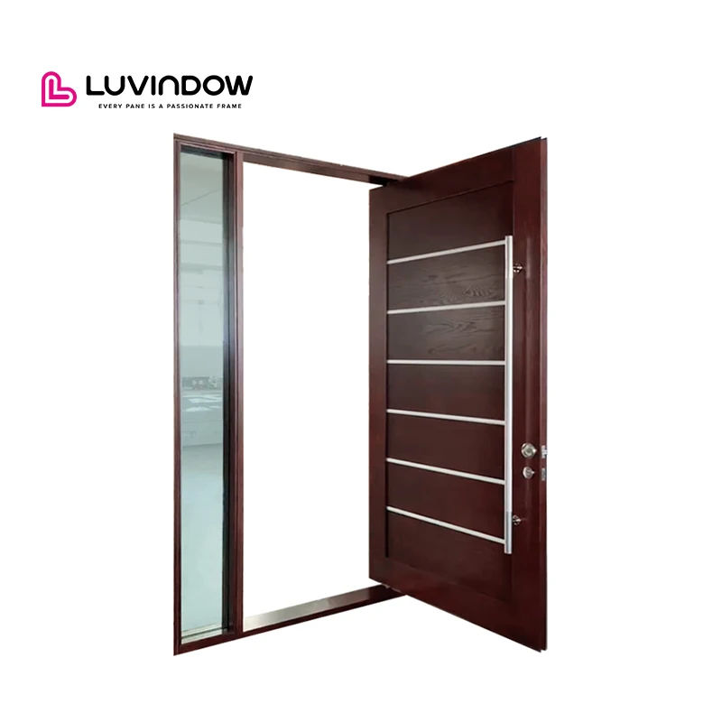 Original Factory Customized Security Front Wooden Pivot Entrance Door External Modern Solid Wood Entry Door