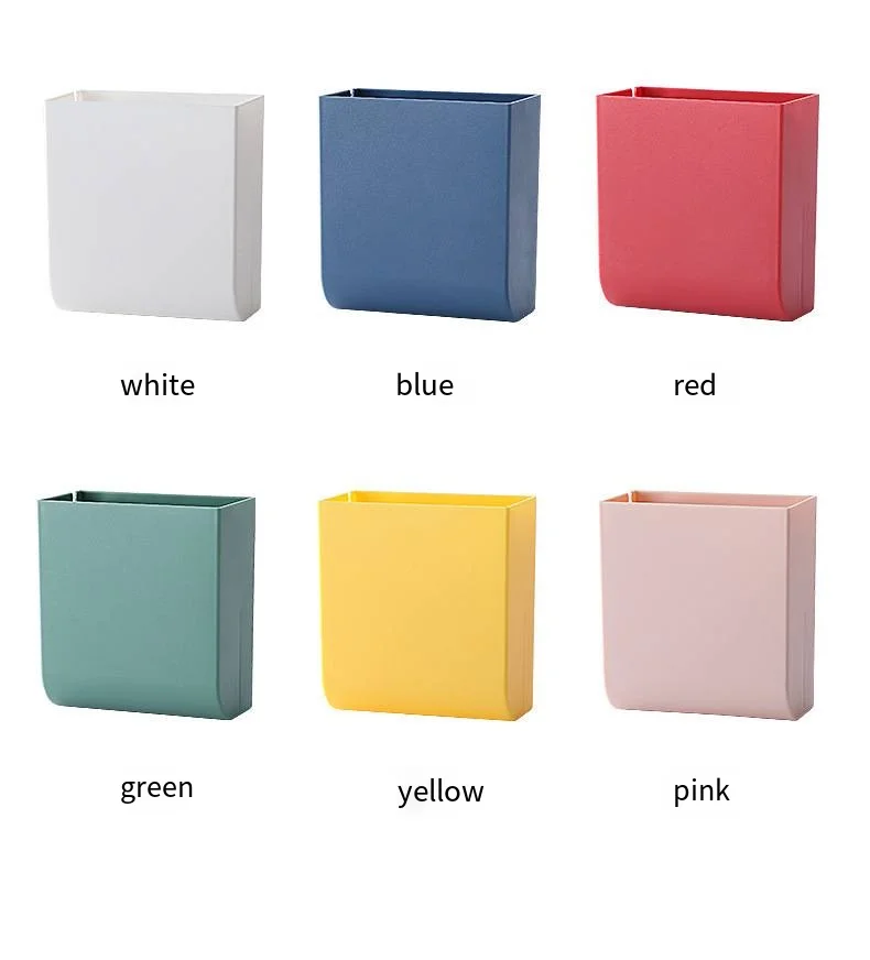 Home multi-function remote control storage box Free punch wall mounted mobile phone charging rack wall storage box supplier