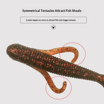 Bagged 6pcs Artificial Soft Bait Swim Bait Wholesale Long-Cast Bass Snakehead Soft Worm Bait – Soft Lure – view 4