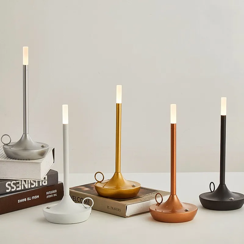 Nordic Decorative Touch Control LED Cordless Rechargeable Table Lamp for Restaurant and Hotel