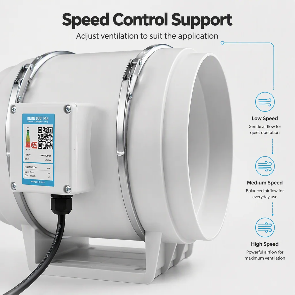 Inline Duct Fan, 200mm, 240V, Plastic - detail 8
