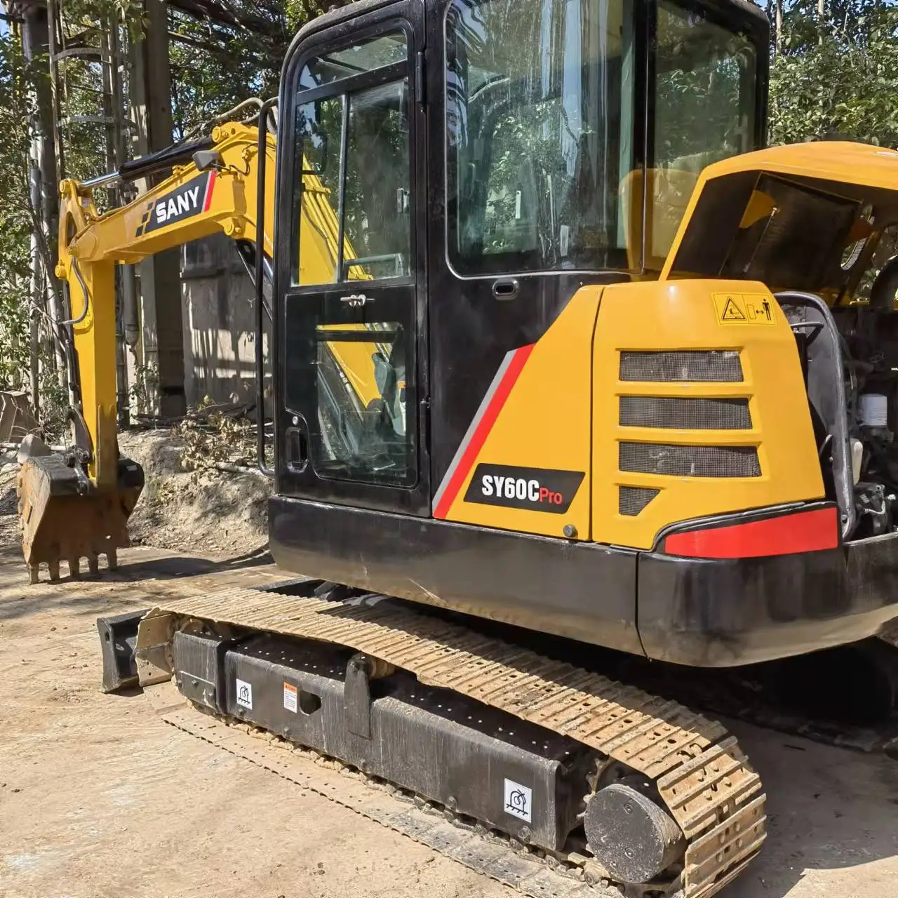 SY60C 6 Ton Used Sany Excavator Digger Yellow In Good Condition