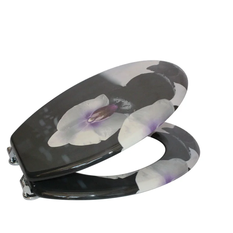 Professional MDF Design Printing Flower Toilet Seat
