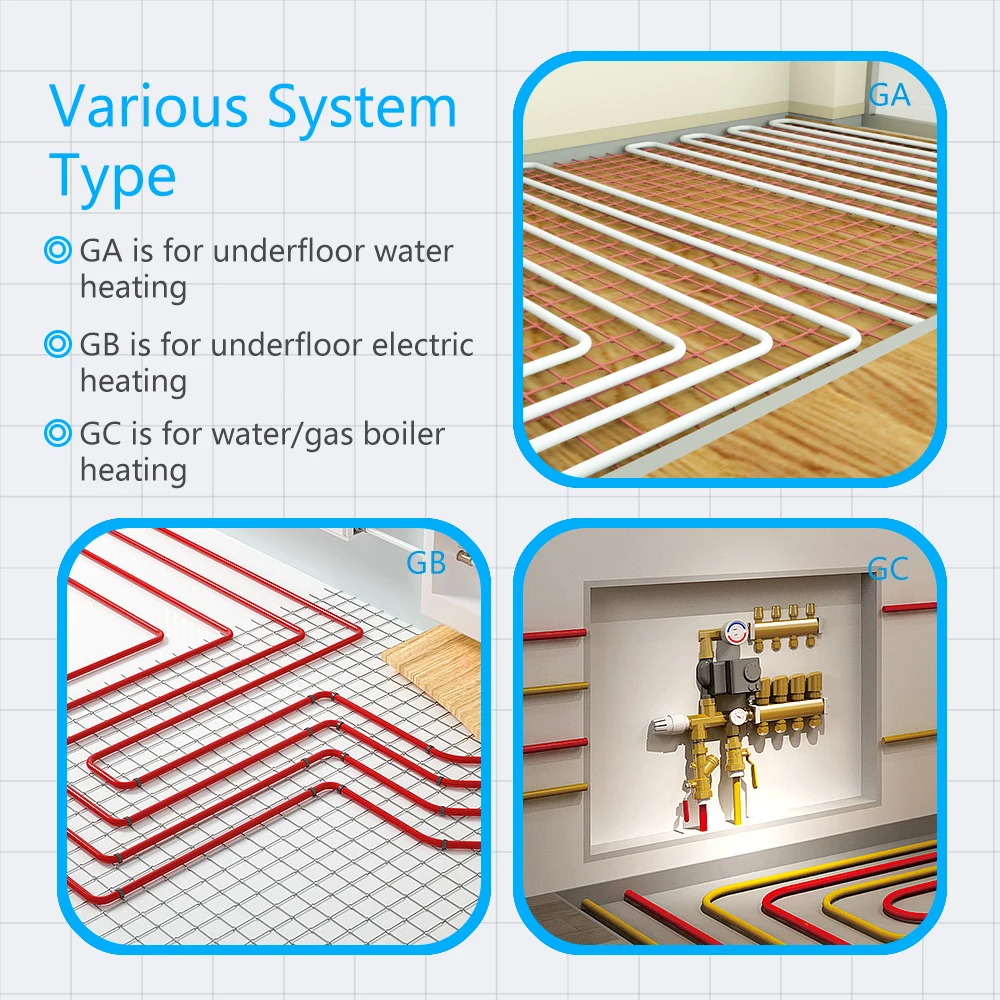 Bingelec WiFi Thermostat Touch Screen Tuya Smart Home Room Electric Floor Heating Boiler Controller Color Display