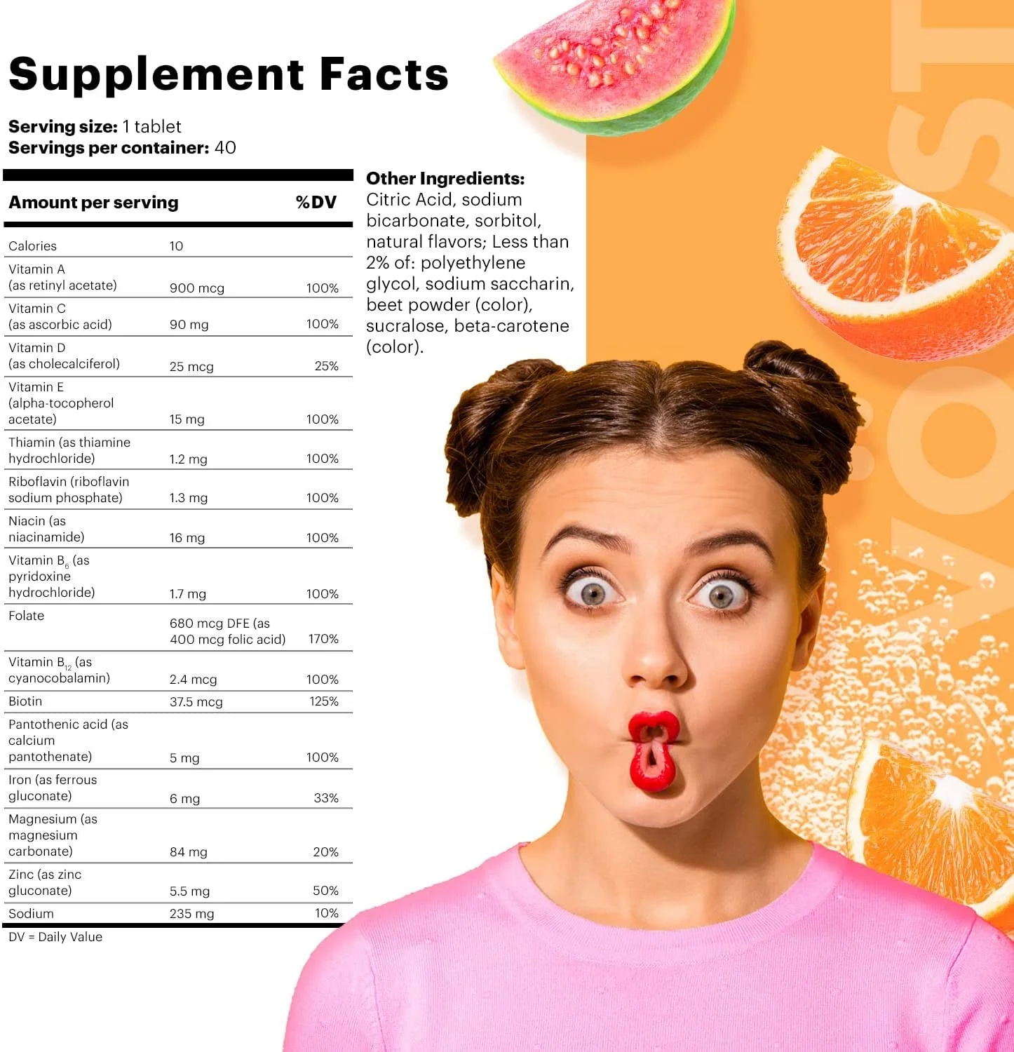 Multivitamin For Women Effervescent Tablets With Vitamin A C D E B