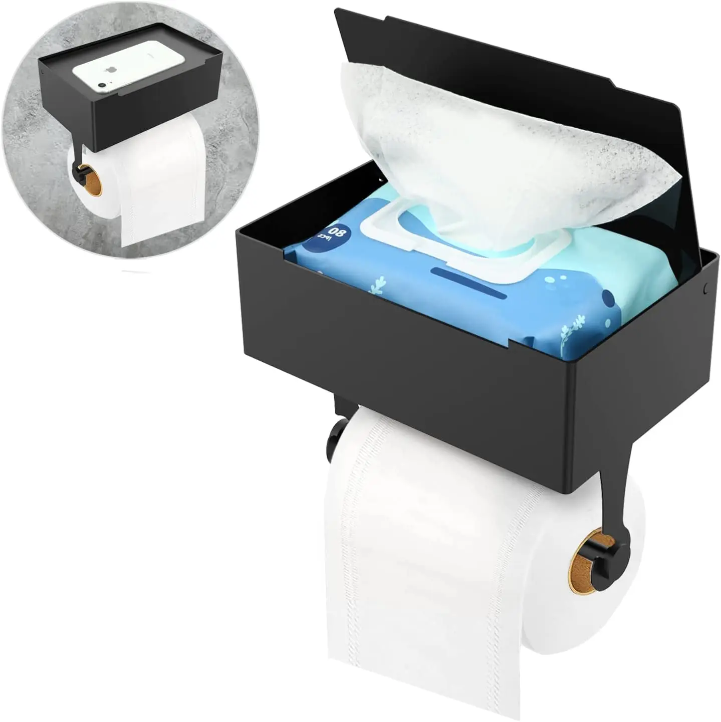 Wc Rolhouder Stainless Steel Wall Mounted Black Tissue Holder Bathroom