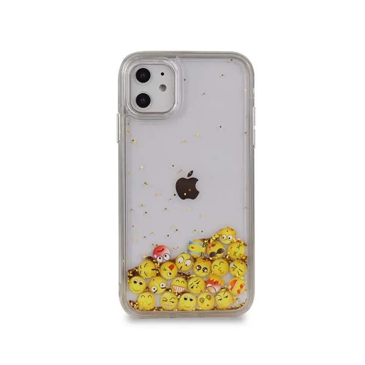 App Icon Liquid Phone Case Waterproof for iPhone 11 Back Cover Gold Foil Glitter Water Cover for iPhone 11 Luxury Quicksand Case