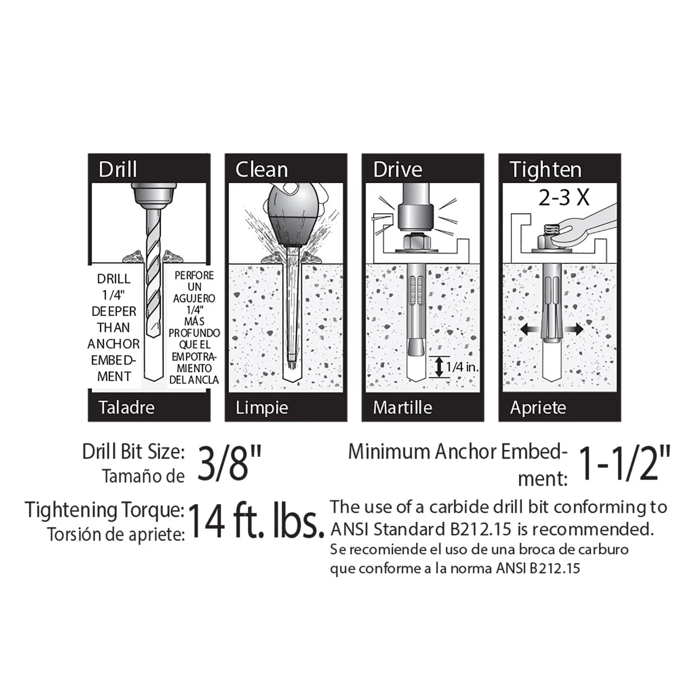 7/8 Wedge Anchor Getai White Zinc Plated Eta M10 10mm M6 Bolts