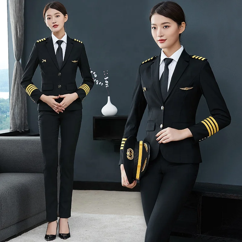 Women's Pilot Uniforms Airline Flight Aviation Female Pilot Suit