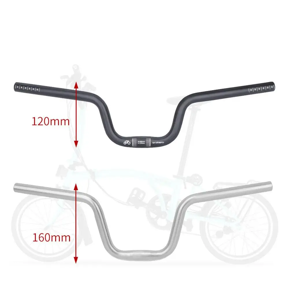 Guidon de vélo pliable, 25,4 x 580 mm, extra long, en alliage d'aluminium (210 mm de hauteur Guidon de vélo pliable, 25,4 x 580 mm, extra long, en alliage d'aluminium (210 mm de hauteur