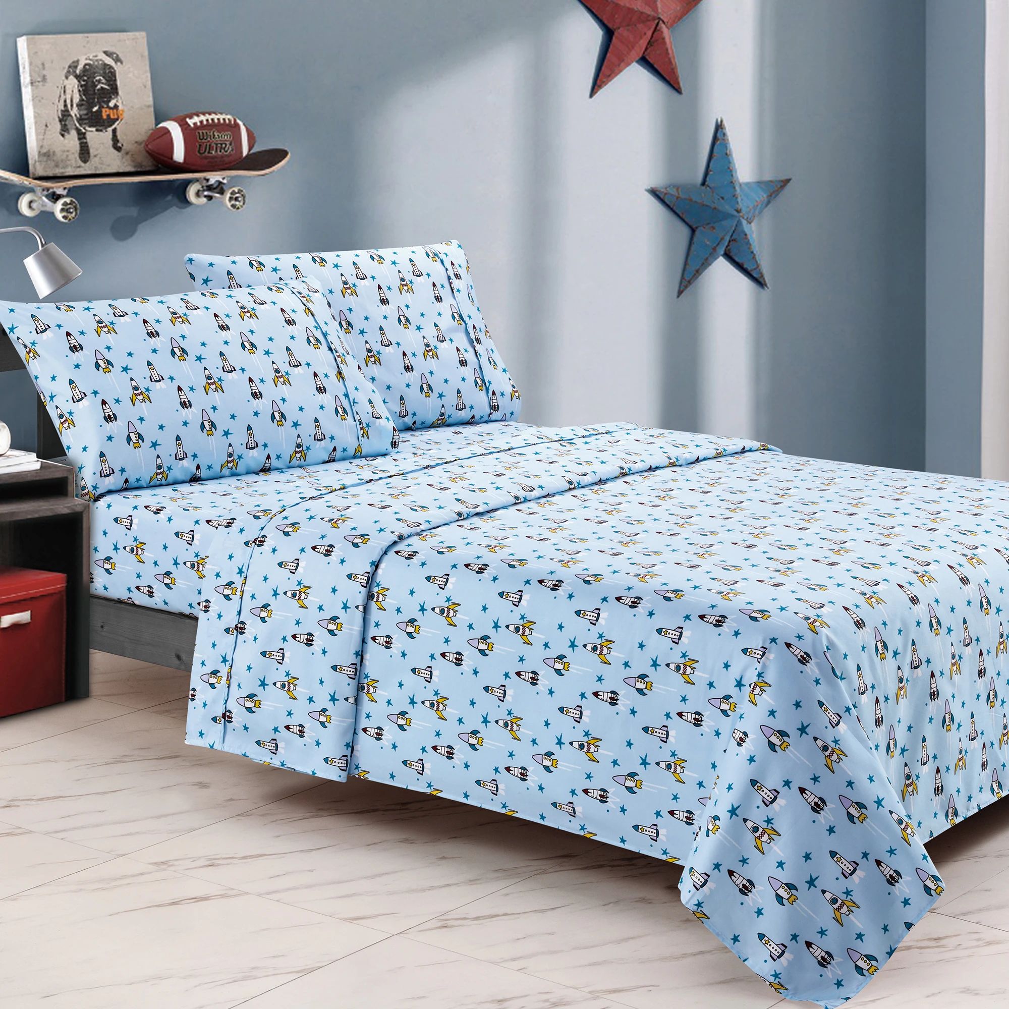 Wholesale Aoyatex Kids 4 Piece Microfiber New Design Bed Sheet Set manufacture