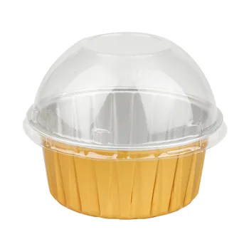 Laixin Hot Sale 125ml Aluminum Tin Foil Baking Cup Round Cheese Cake Packaging Box Mousse Barbecue