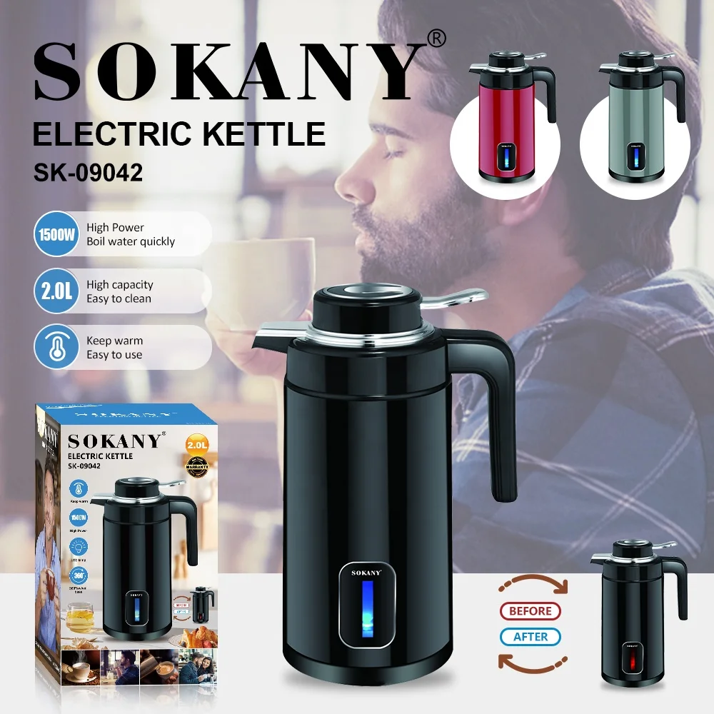 Sokany Glass Electric Kettle Stainless Steel Kettle Large Household  Gifts Wholesale Water Smart Electric Kettle