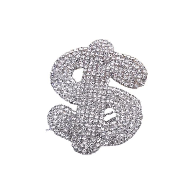 Free sample Sparkly Colored Iron-on Crystal Rhinestone Patches luxury designer patches for hats