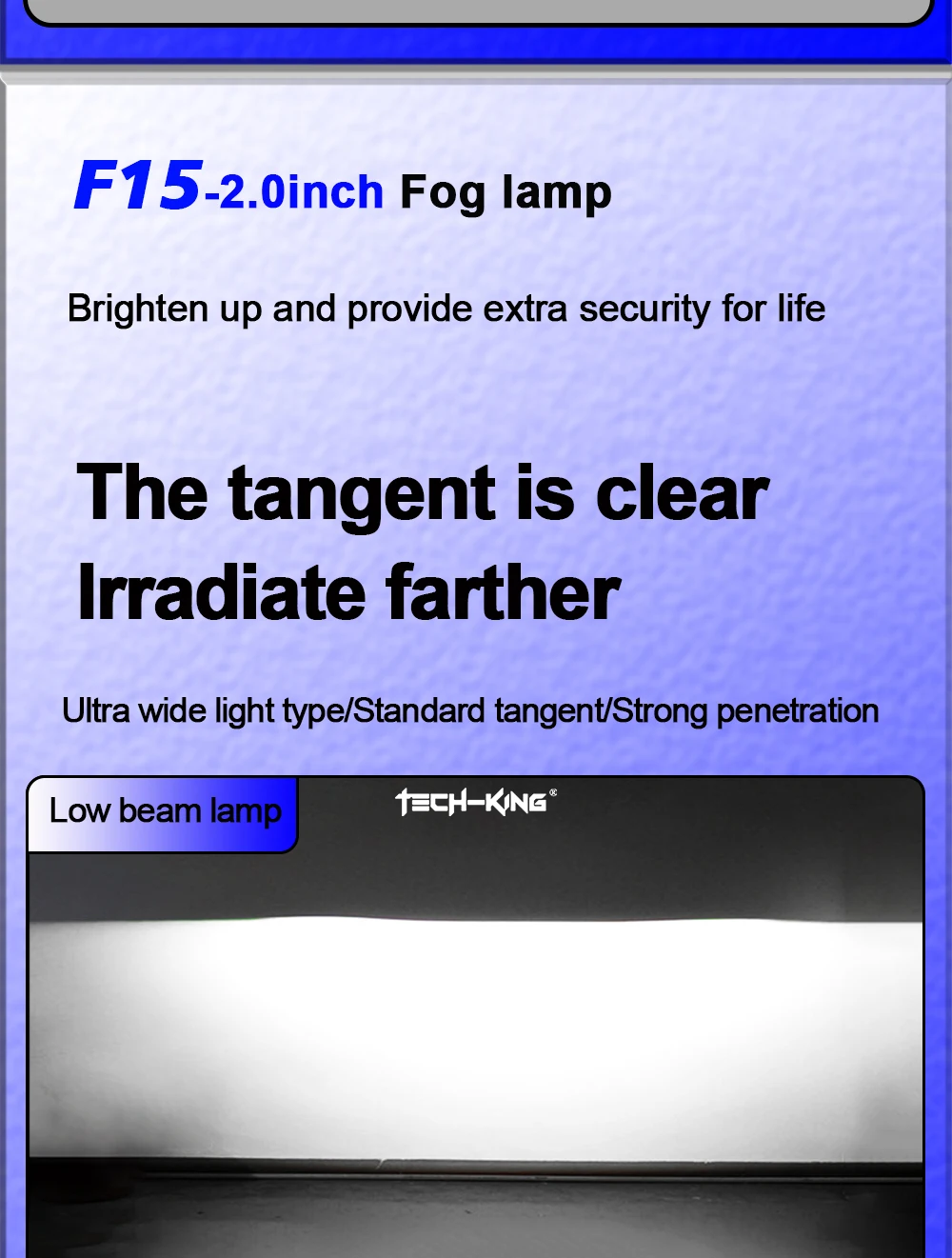 TECH-KING F15 2.0'' LED BI-LED projector fog lamp light led car 3000K/6000K with Toyota bracket for any cars lens fog lamp