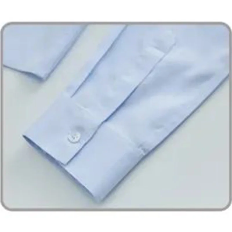 Light Blue Anti-Bacterial Non-Ironing Ladies Long Sleeved Regular Collar Pocket-Less Design Office Women's 100% Cotton Shirt details