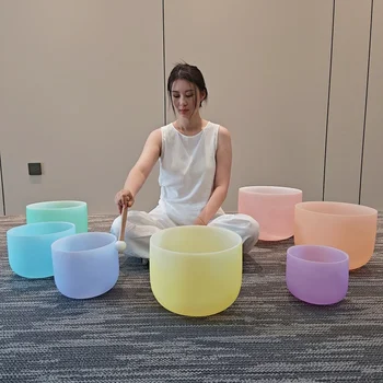 Multi Color Quartz Crystal Singing Bowl Set