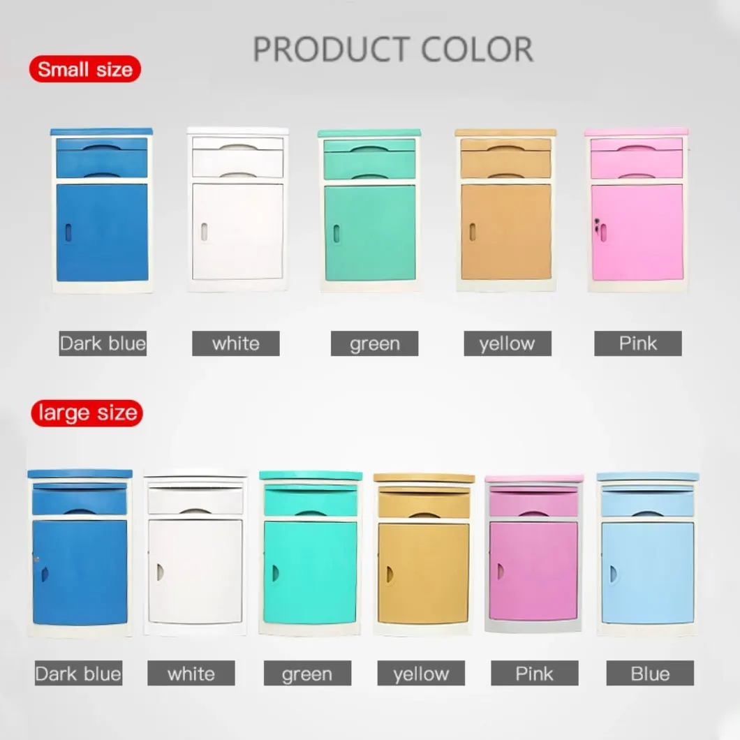 Best Price DP-C007 Medical Equipment Equipment ABS Material Hospital Bedside Cabinet With Wheels supplier