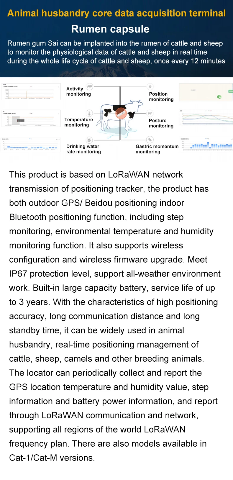 Cattle locator Animal husbandry intelligent management system Sheep ...