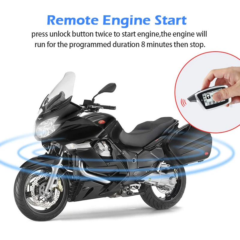 SPY Anti Theft Keyless Remote Engine Starter Motorcycle Alarm 2 Way Car Alarm System Smart Key Moto