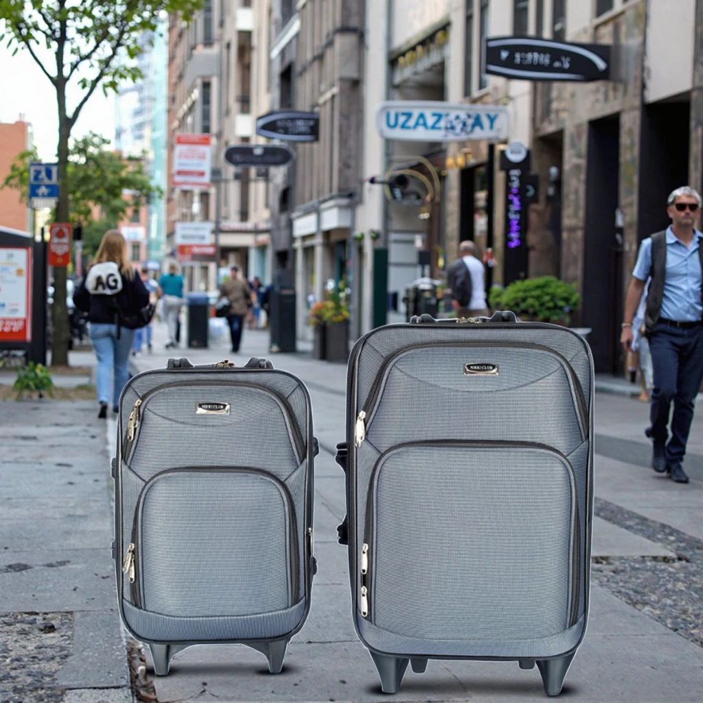 Economical 3-Piece Fabric Nylon Soft Travelers Luggage Sets Unisex Classic Simple Custom Logo Factory Classic Simple Classic