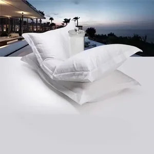 Luxury Comfortable Travesseiro Pillow White Machine Washable Goose Down Feather Pillow Hotel