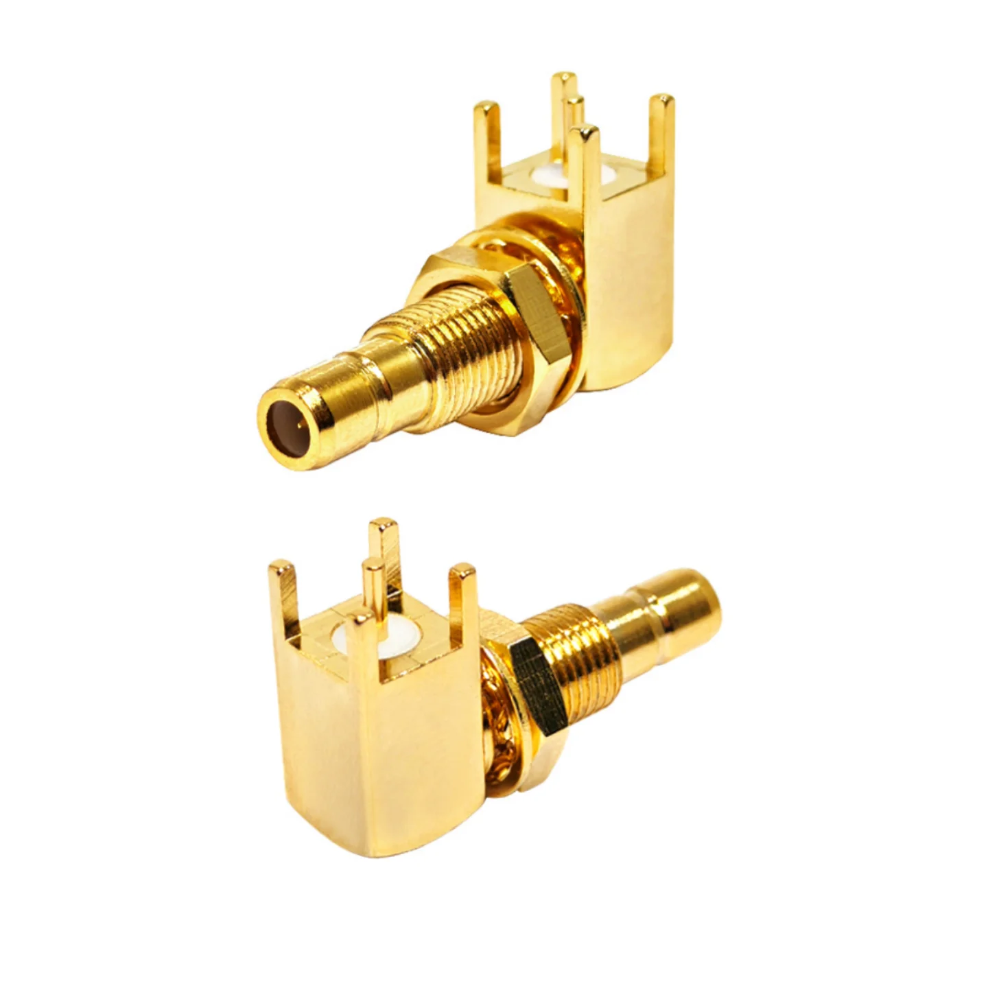 Factory Supply Whosale Straight SMB Male Right Angle PCB Mount RF Connectors Rf Coaxial Coax Adaptor Connector in Stock