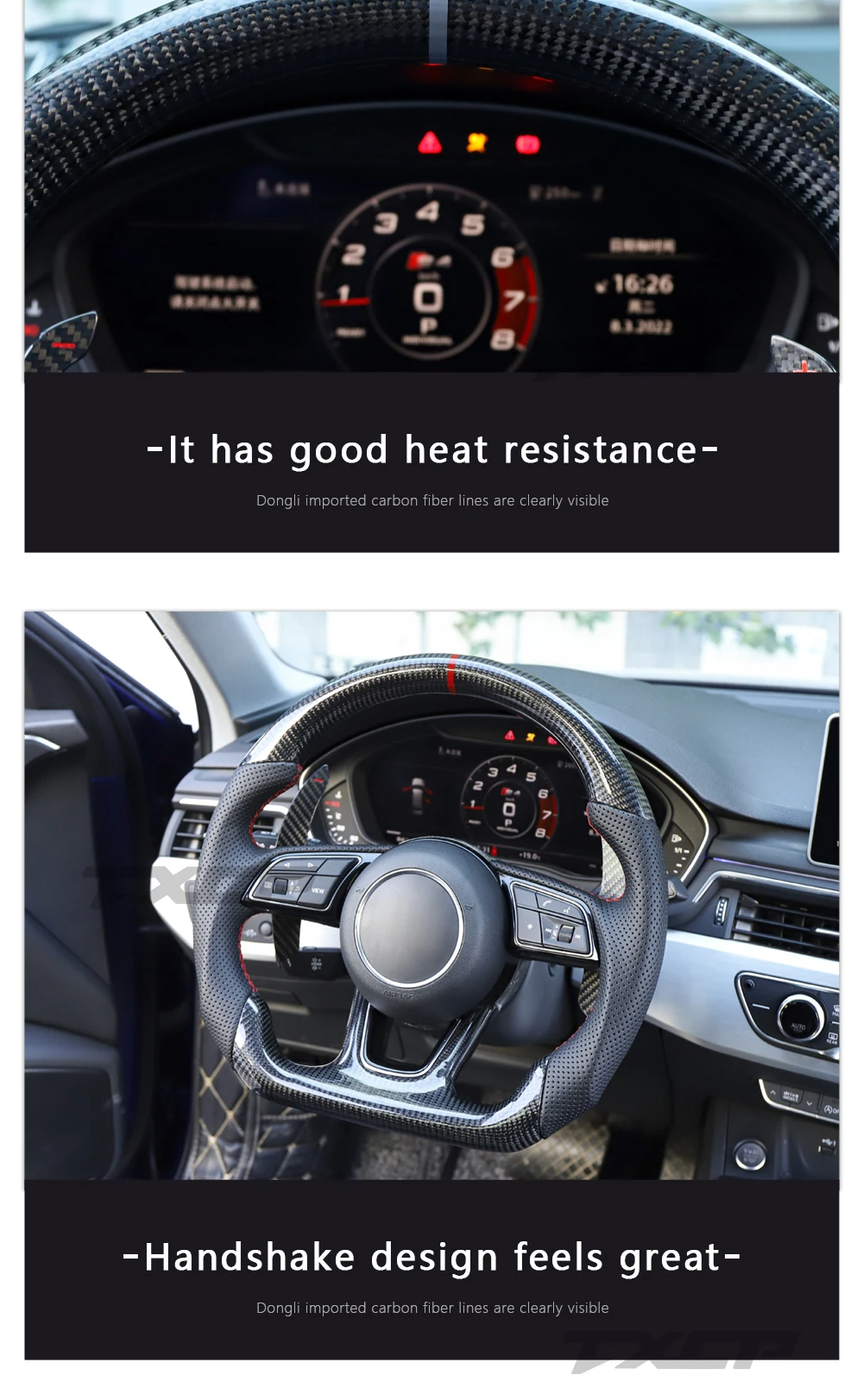 Fit for Audi A3 A4 B9 A5 RS3 RS4 RS5 S3 S4 S5  LED Complete Carbon Fiber Steering Wheel