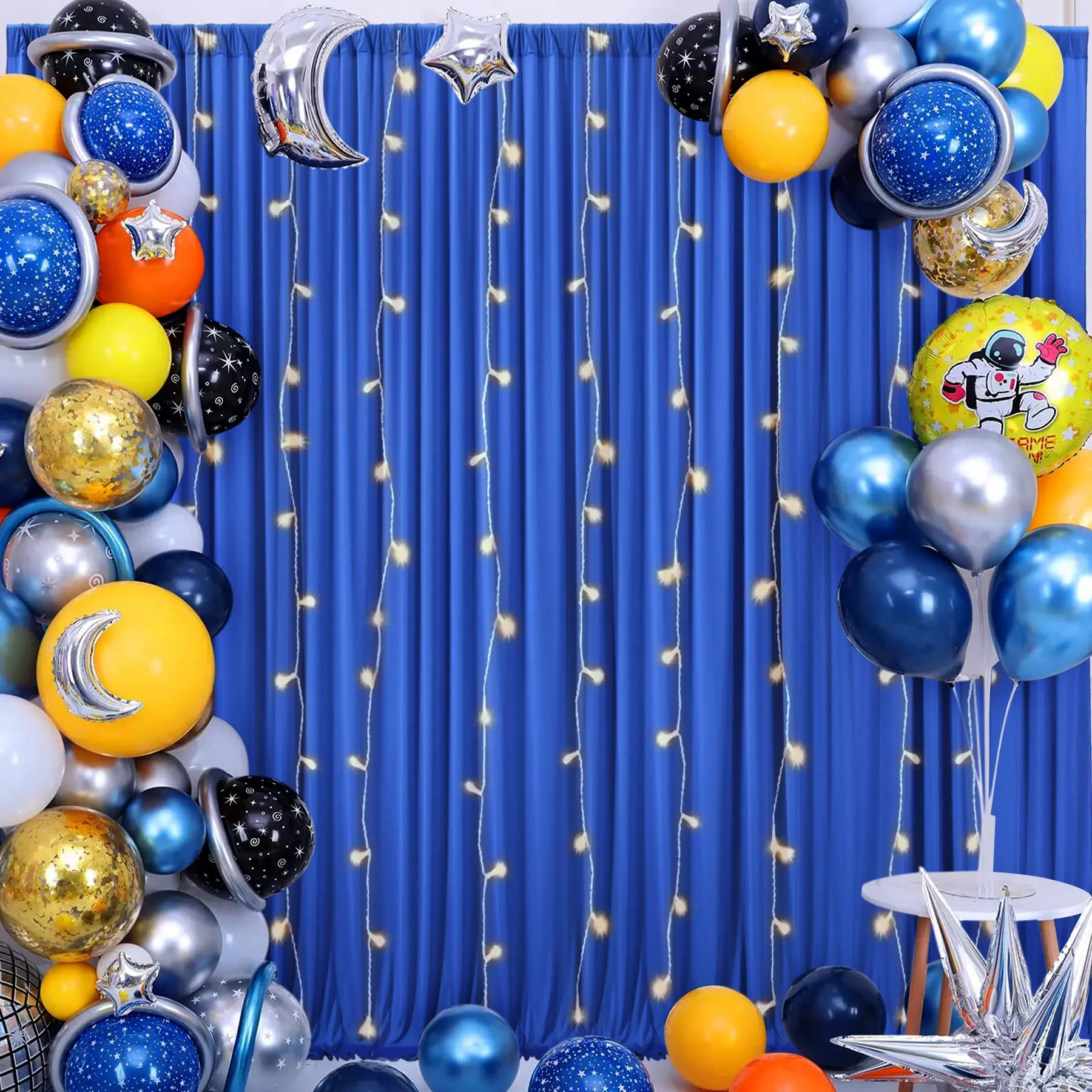 Royal Blue Backdrop Curtain For Parties Wrinkle Free Blue Photo ...