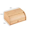 Natural wood-colored bamboo bread box