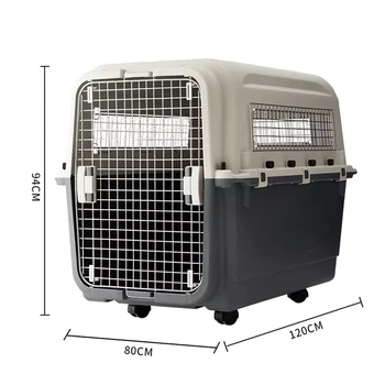 Cheap Durable Metal Door PP Materiel Large Pet Dog Air Travel Box Heavy-Duty Pet Carrier Case