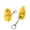Llavero de juguete Fidget con botón de pato amarillo