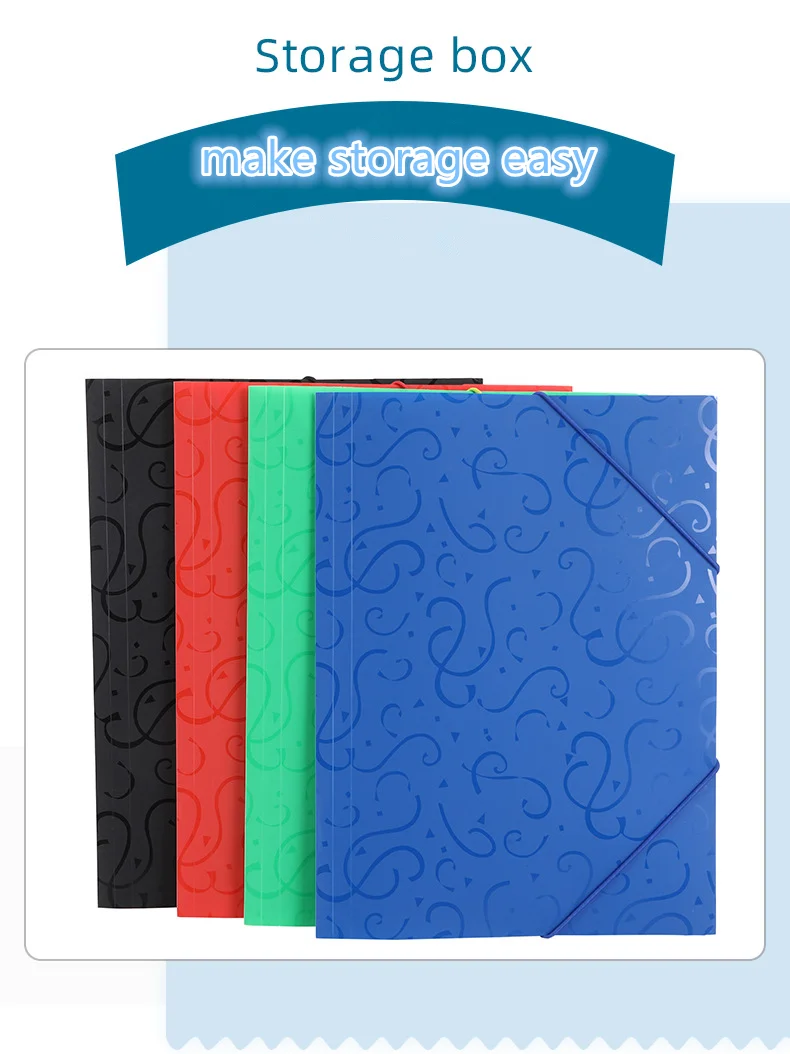 Printed Document File Folder A4 Button Thick Plastic Fancy Decorative